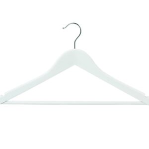 White Wooden Wishbone Hanger with bar x50 - 43cm
